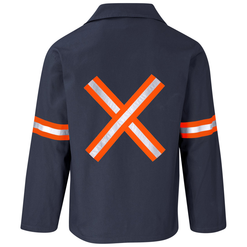 Artisan Premium 100% Cotton Jacket - Reflective Arms & Back - Orange Tape