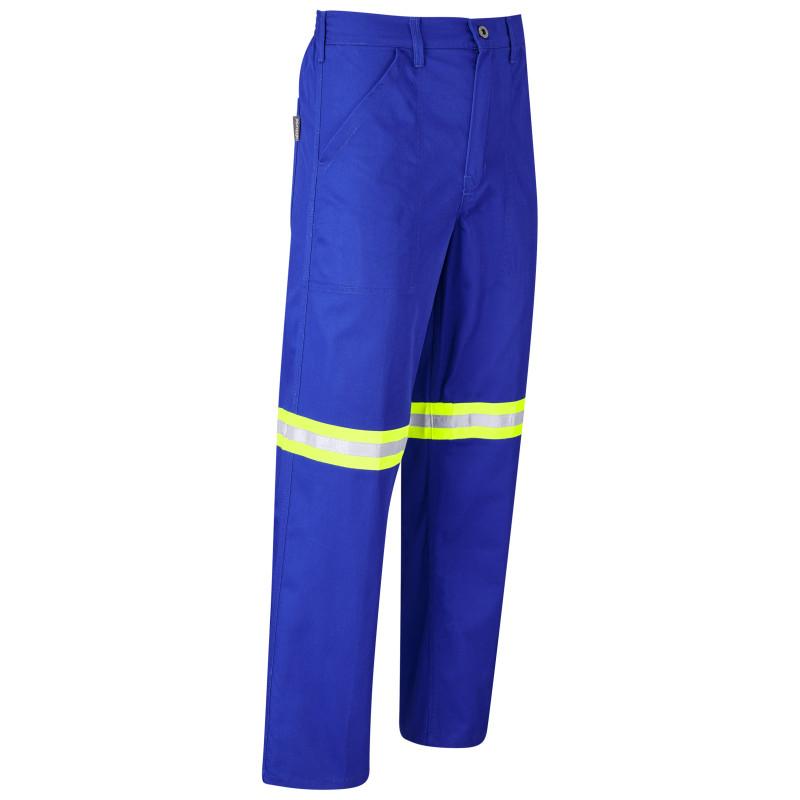 Site Premium Polycotton Pants - Reflective Legs - Yellow Tape