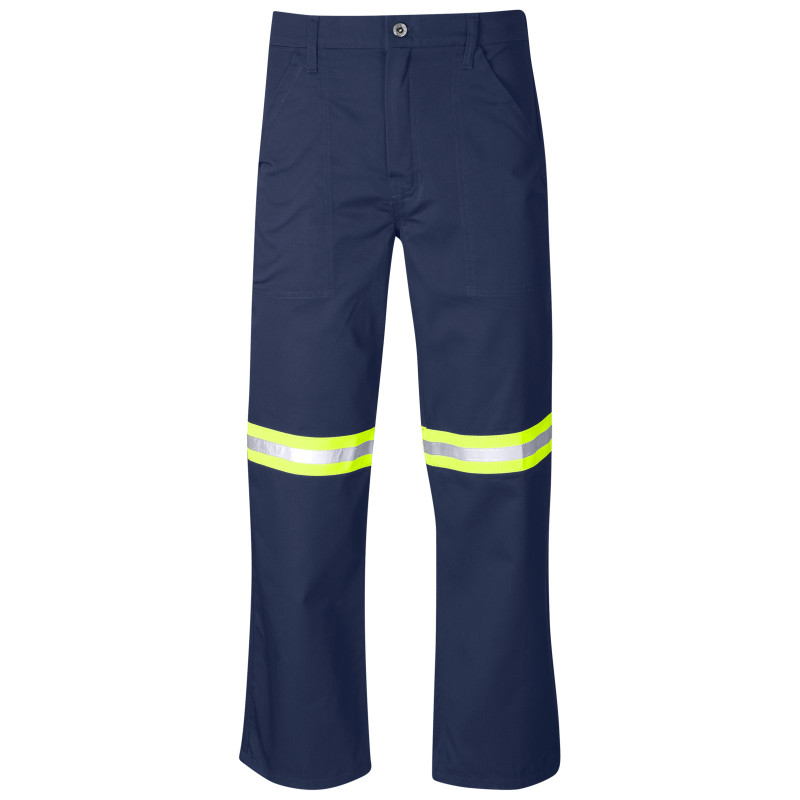 Site Premium Polycotton Pants - Reflective Legs - Yellow Tape