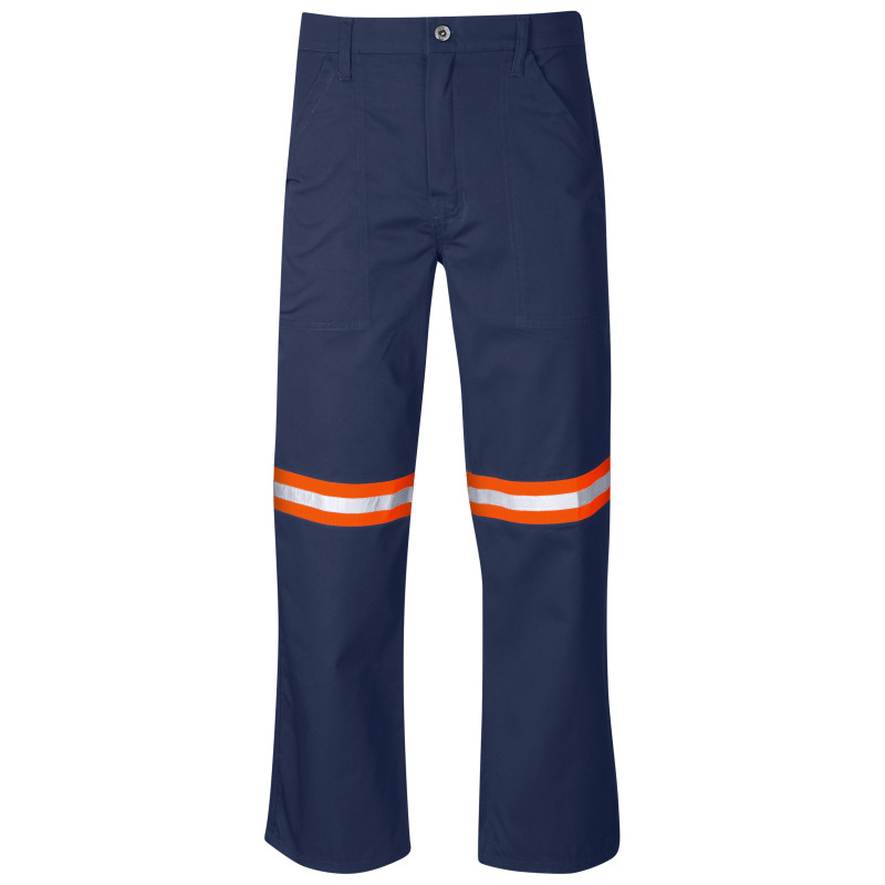 Site Premium Polycotton Pants - Reflective Legs - Orange Tape