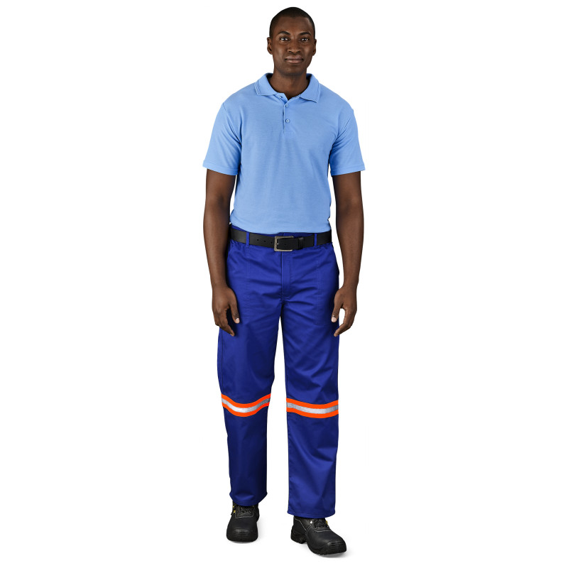 Site Premium Polycotton Pants - Reflective Legs - Orange Tape