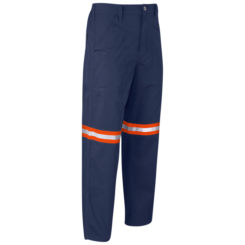 Site Premium Polycotton Pants - Reflective Legs - Orange Tape