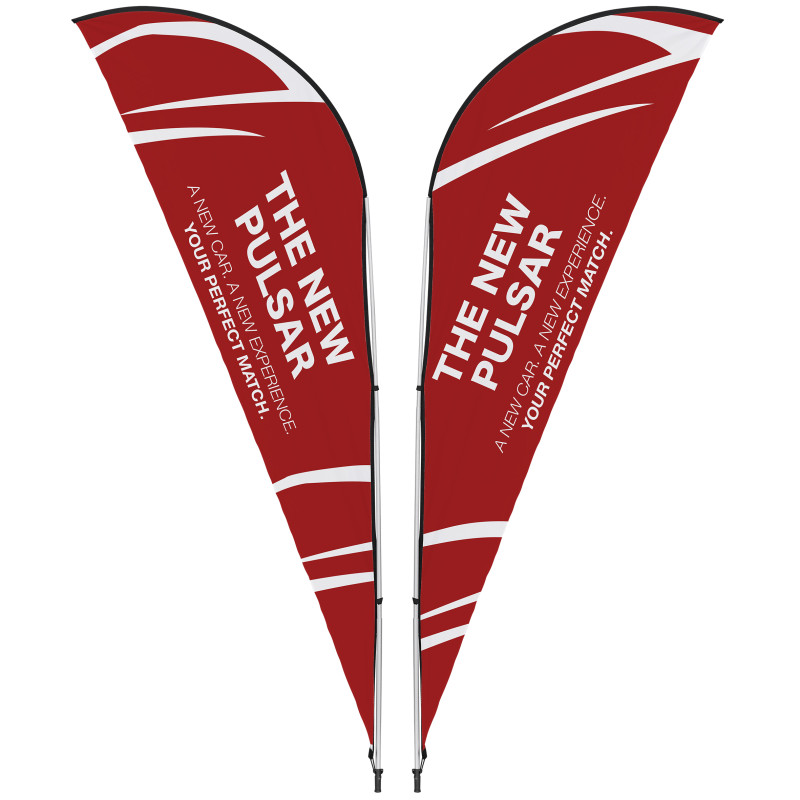 Legend 2M Sublimated Sharkfin Double-Sided Flying Banner - 1 complete unit