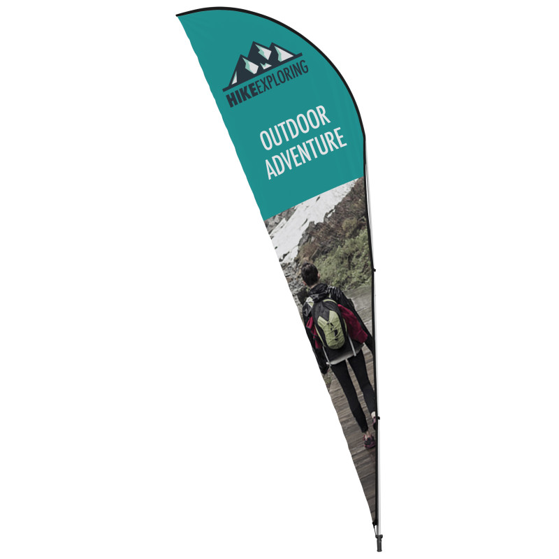 Legend 4M Sublimated Sharkfin Double-Sided Flying Banner - 1 complete unit