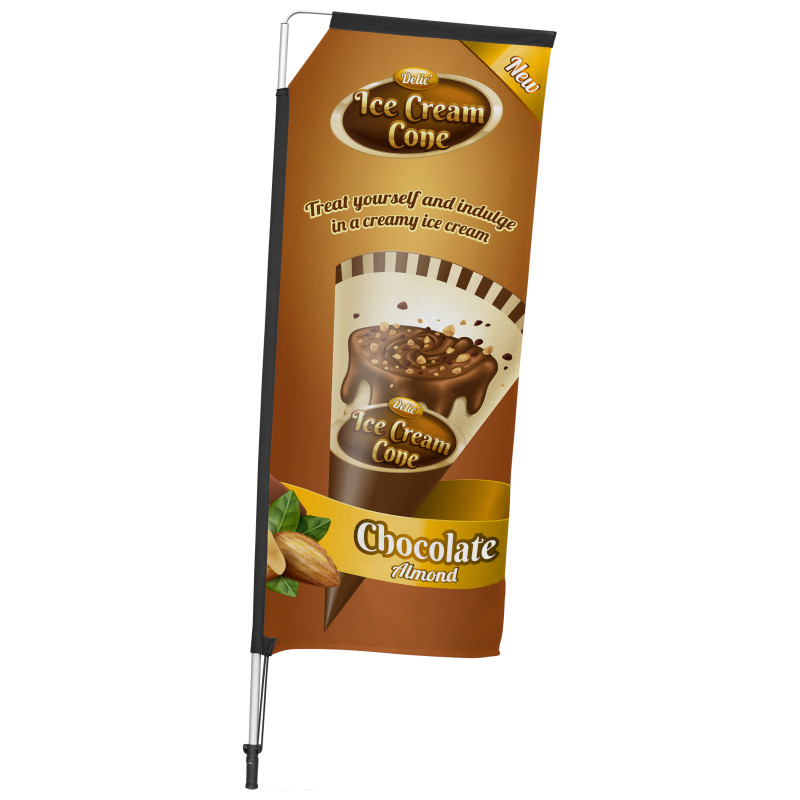 Legend 2M Sublimated Telescopic Double-Sided Flying Banner - 1 complete unit