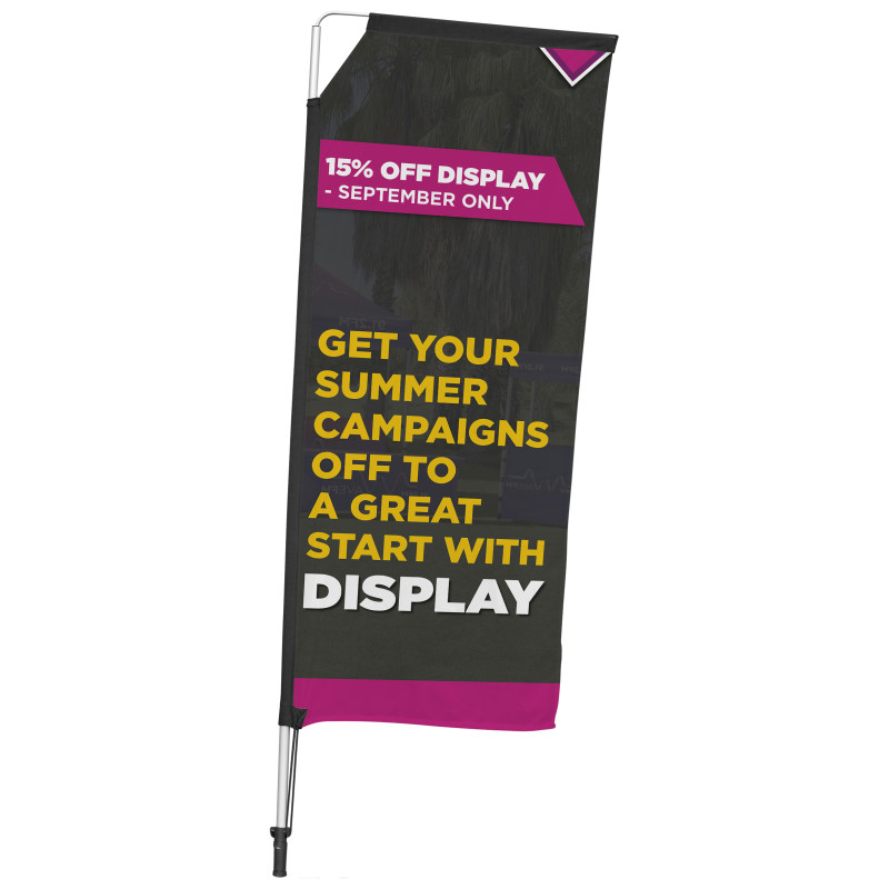 Legend 2M Sublimated Telescopic Double-Sided Flying Banner - 1 complete unit