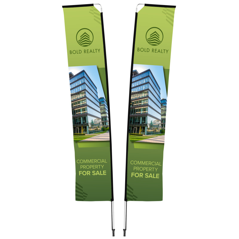 Legend 4M Sublimated Telescopic Double-Sided Flying Banner - 1 complete unit