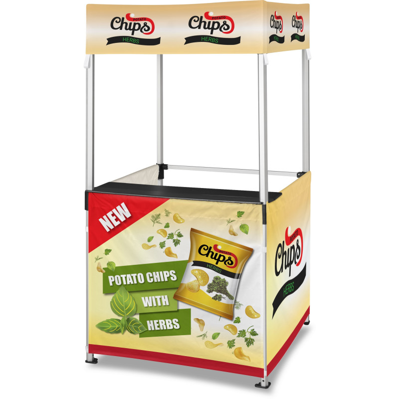 Ovation Sublimated Gazebo 1m X 1m Kiosk - 3 Half-Wall Skins