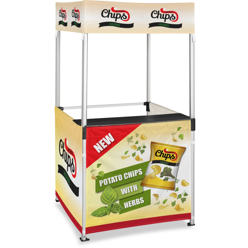 Ovation Sublimated Gazebo 1m X 1m Kiosk - 3 Half-Wall Skins