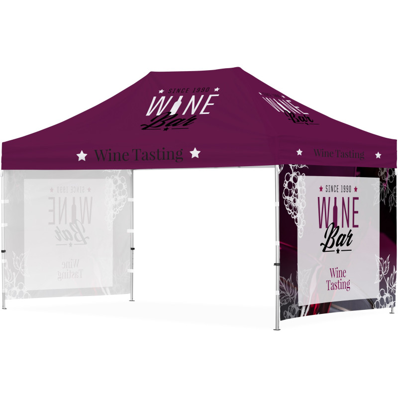 Ovation Sublimated Gazebo 4.5m X 3m - 2 Short Full-Wall Skins