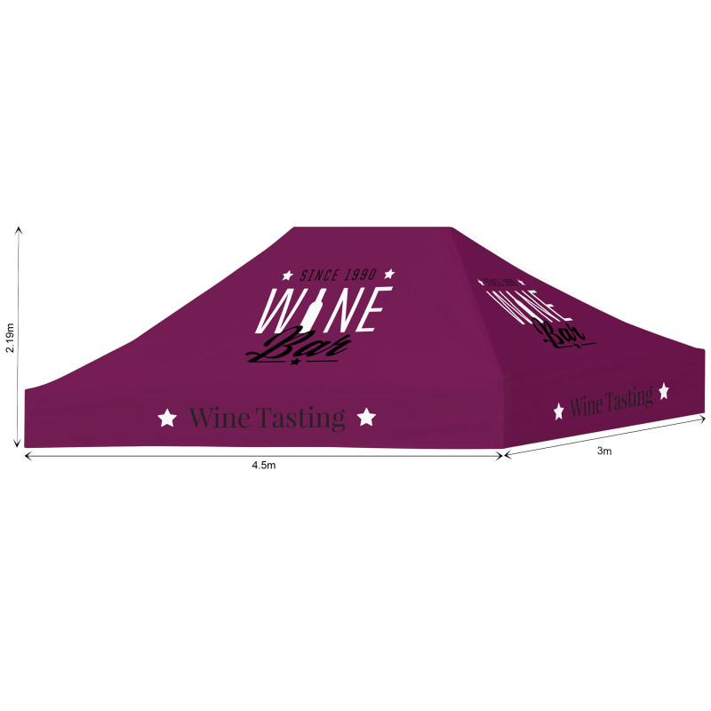 Ovation Sublimated Gazebo 4.5m X 3m - Roof (Excludes Hardware)