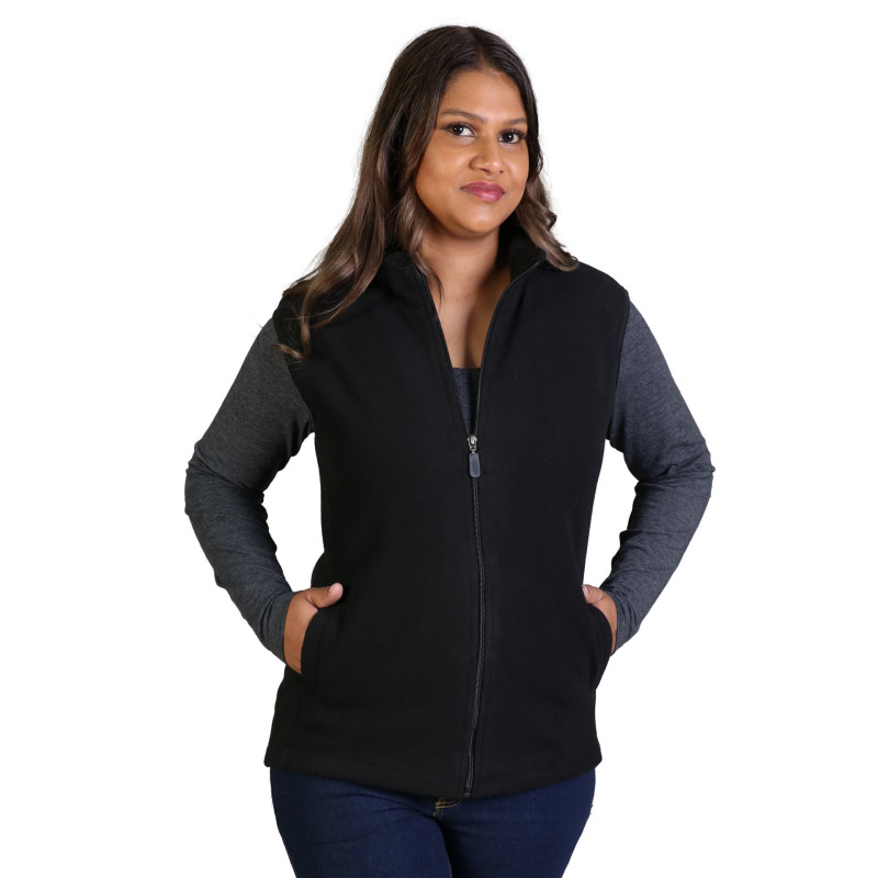 Belle Fleece - Sleeveless - Black - End Of Range