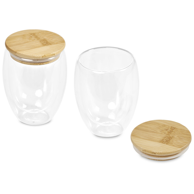 Okiyo Moco Double-Wall Glass Cup Duo Set