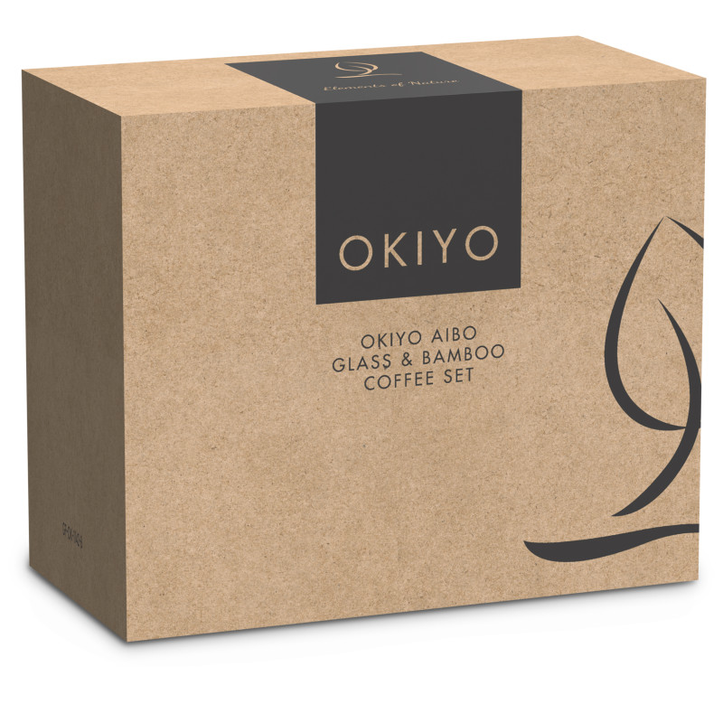 Okiyo Aibo Glass & Bamboo Coffee Set