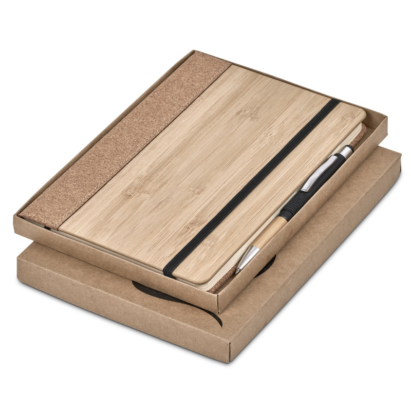 Okiyo Eri Bamboo & Cork Notebook & Pen Set