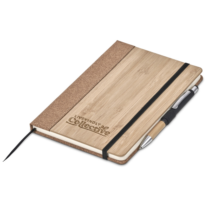 Okiyo Eri Bamboo & Cork Notebook & Pen Set