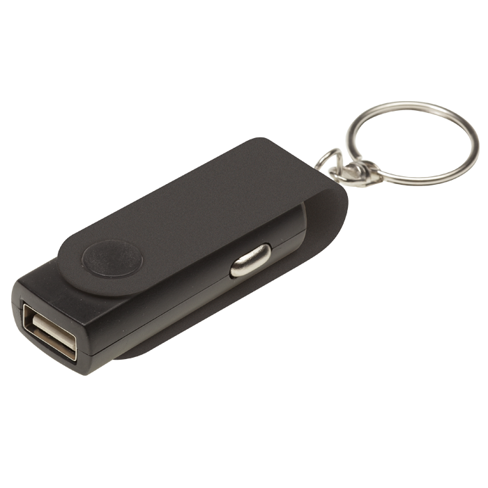 Swivel Phone Car Charger Keychain