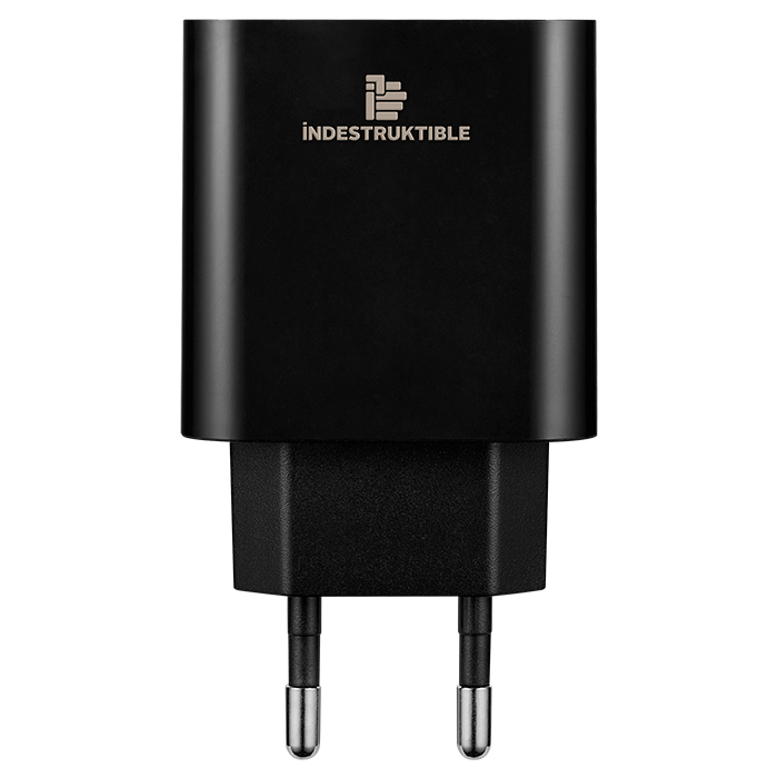 IND 3.1AMP Dual USB Wall Charger With Micro-USB & Type-C Cables