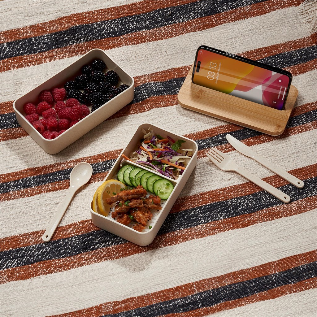 Okiyo Dura Wheat Straw Lunch Box & Phone Stand