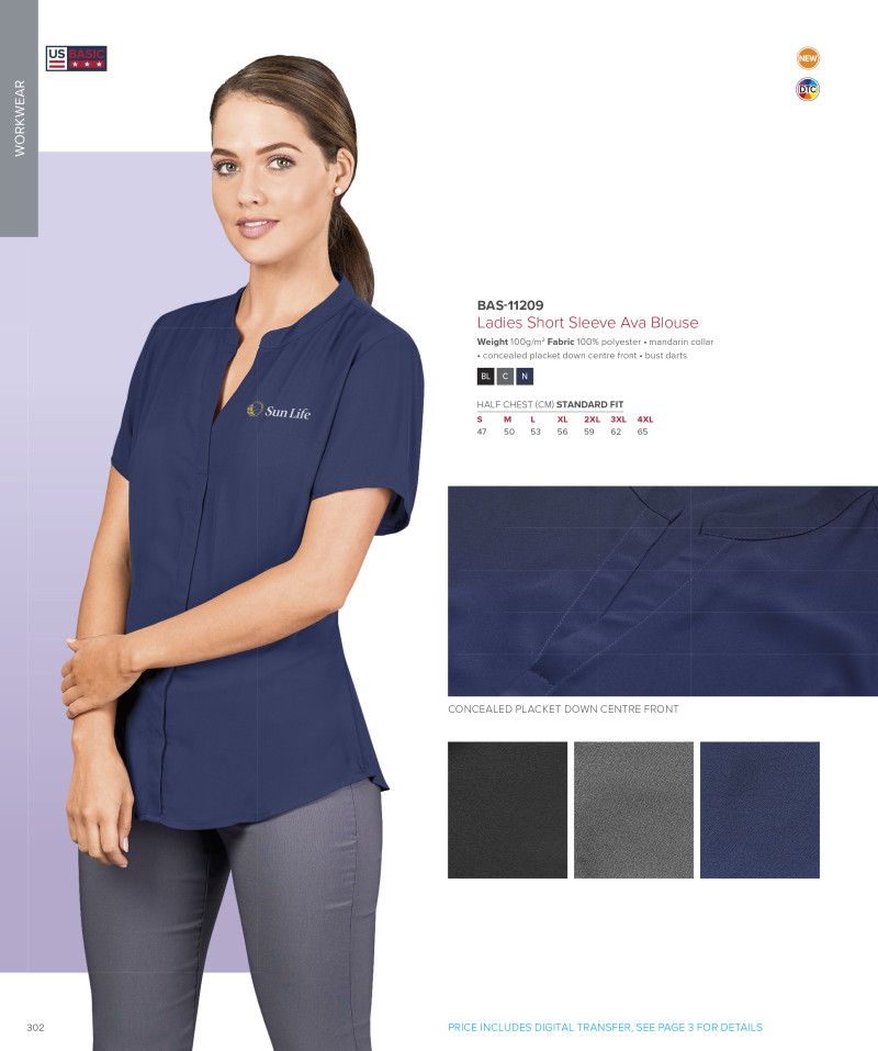 Ladies Short Sleeve Ava Blouse