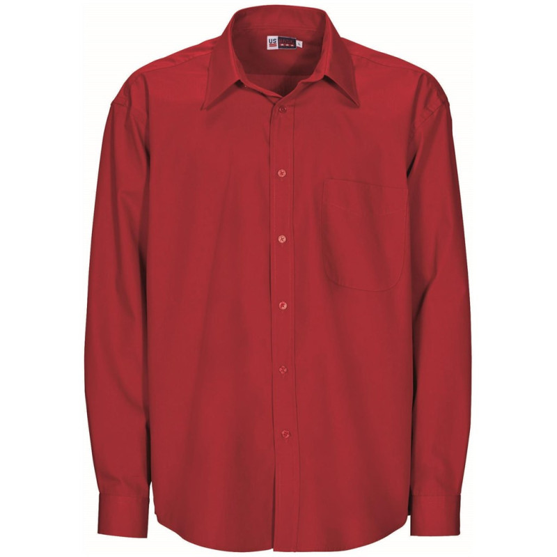 Mens Long Sleeve Washington Shirt - Red