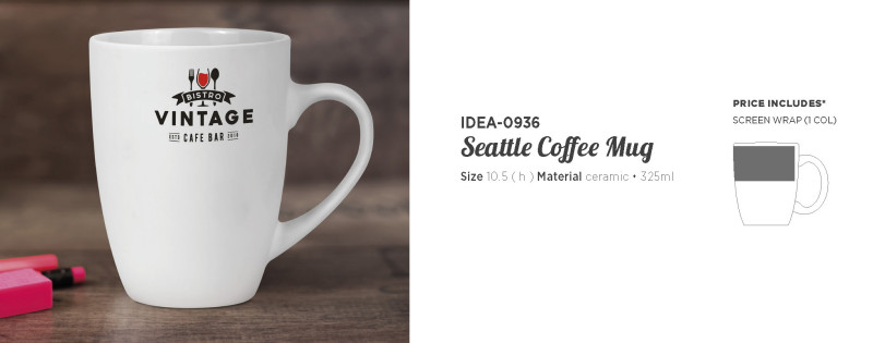 Altitude Seattle Ceramic Coffee Mug - 325ml