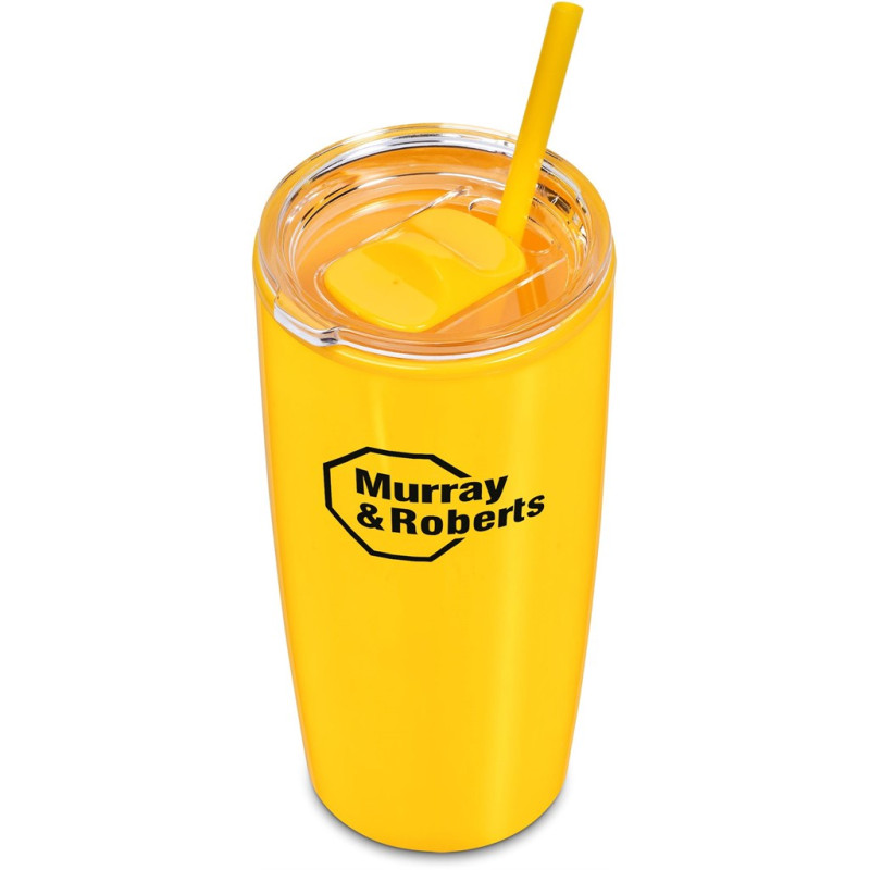 Altitude Daytona Plastic 2-in-1 Double-Wall Tumbler & Straw - 600ml