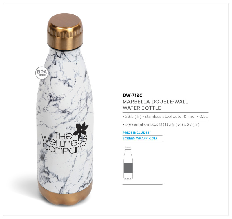 Serendipio Marbella Stainless Steel Vacuum Water Bottle - 500ml
