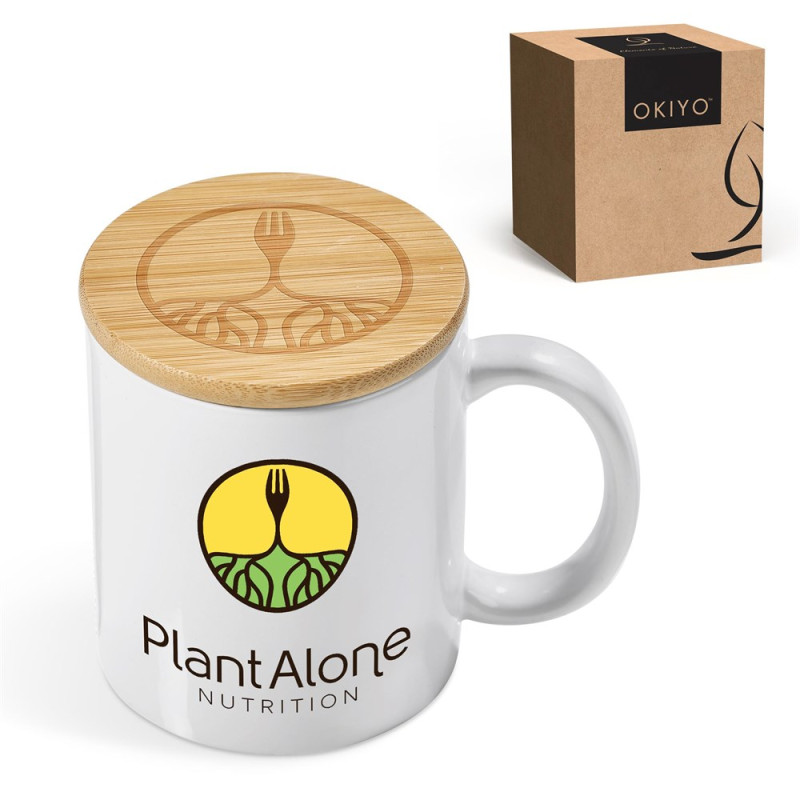 Okiyo Sozo Bamboo & Ceramic Sublimation Coffee Mug - 330ml