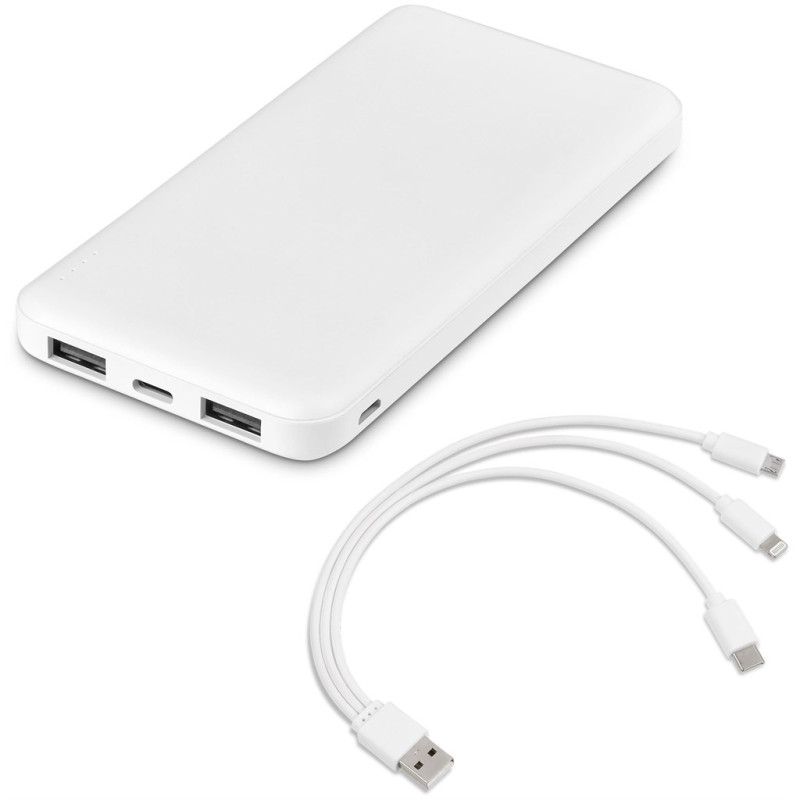 Kingpin White 10 Compact Power Bank – 10,000mAh