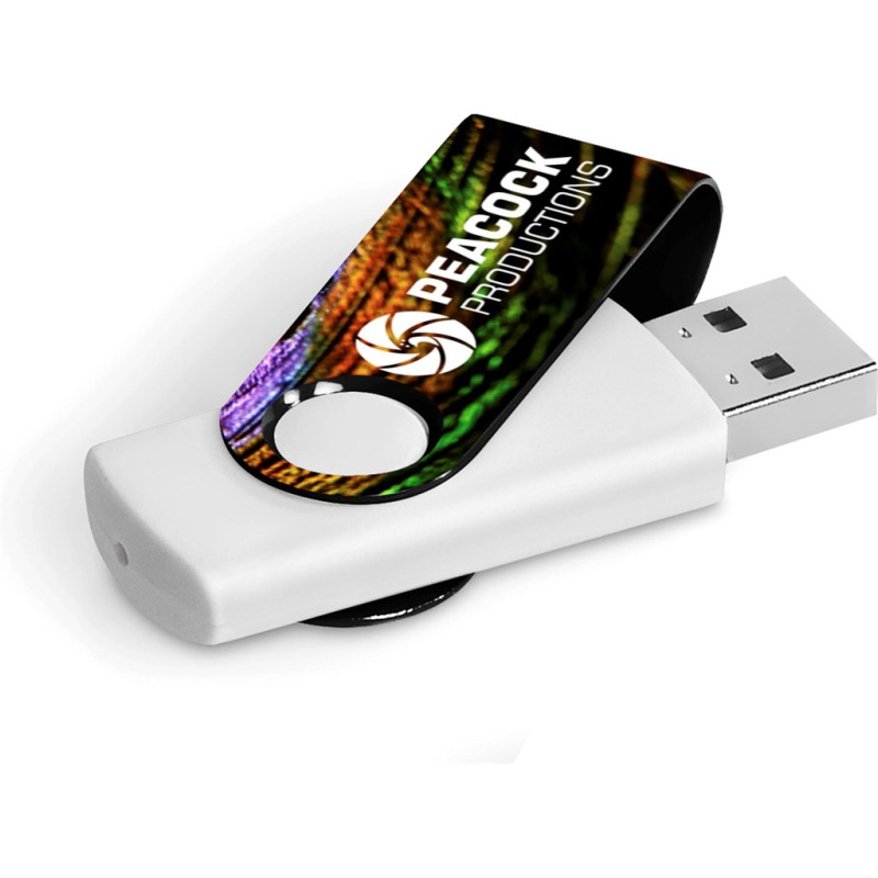 Axis Gyro White Flash Drive - 4GB