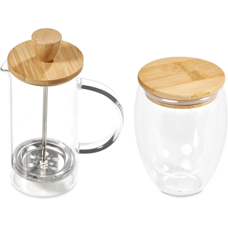 Okiyo Aibo Glass & Bamboo Coffee Set