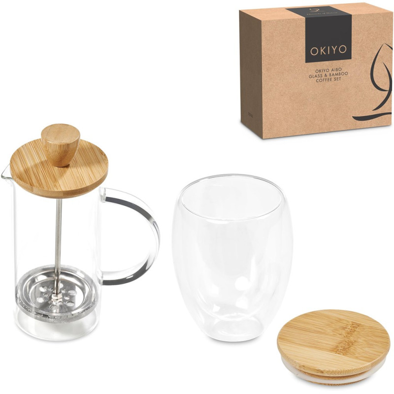 Okiyo Aibo Glass & Bamboo Coffee Set