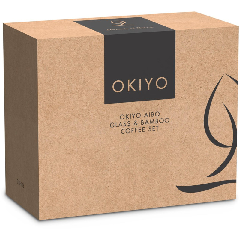 Okiyo Aibo Glass & Bamboo Coffee Set