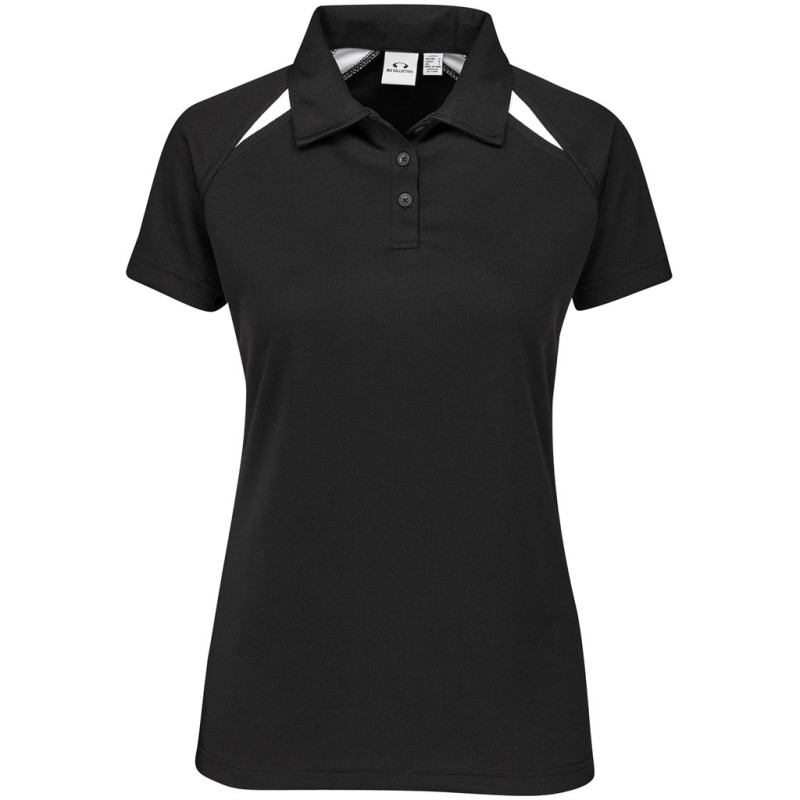 Ladies Splice Golf Shirt - Black White