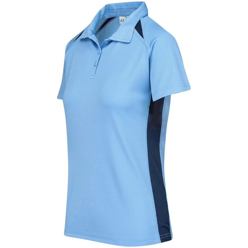 Ladies Splice Golf Shirt - Light Blue