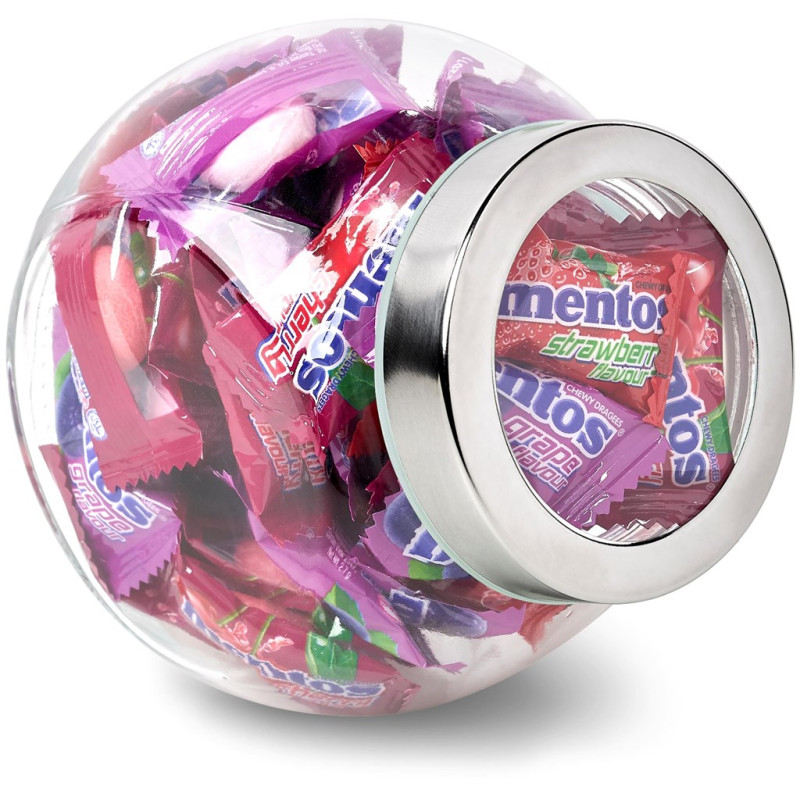 Mentos Classic Glass Candy Jar - Mixed Berry