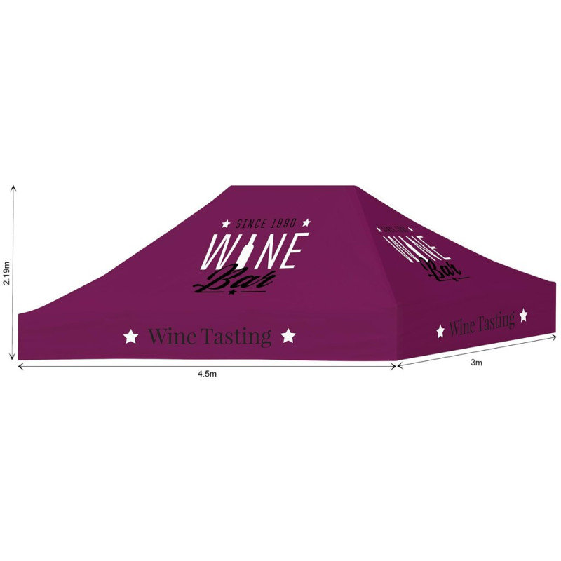 Ovation Sublimated Gazebo 4.5m X 3m - Roof (Excludes Hardware)