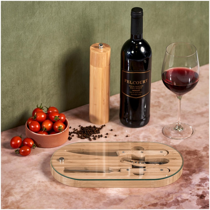 Okiyo Suraisu Bamboo Food & Wine Set