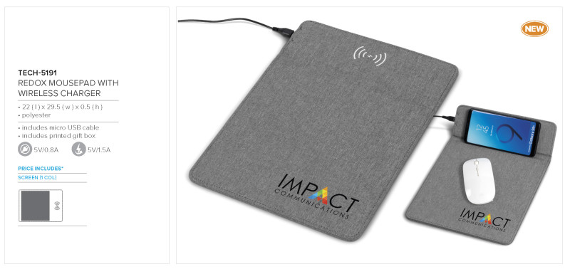 Redox Mouse Pad With Wireless Charger