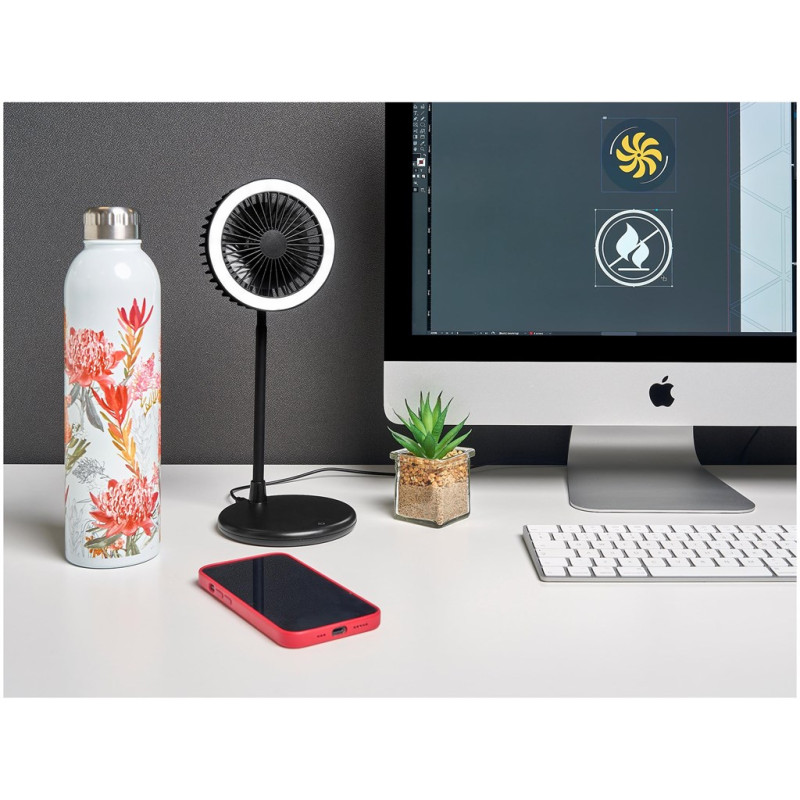 Light Breeze LED Ring Light Desk Fan