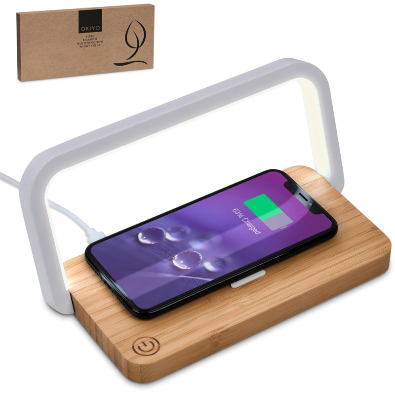 Okiyo Yoru Bamboo Wireless Charger & Night Light