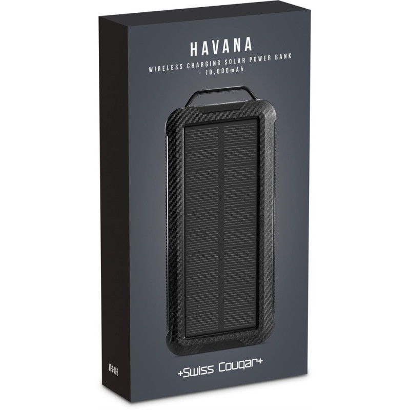 Swiss Cougar Havana Wireless Charging Solar Power Bank - 10 000mAh