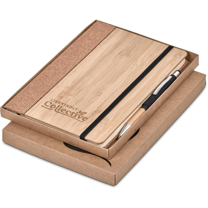 Okiyo Eri Bamboo & Cork Notebook & Pen Set