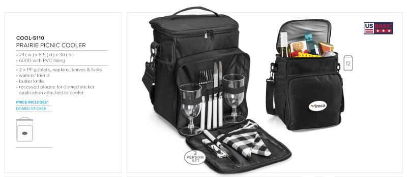 US Basic Prairie 2-Person Picnic Cooler