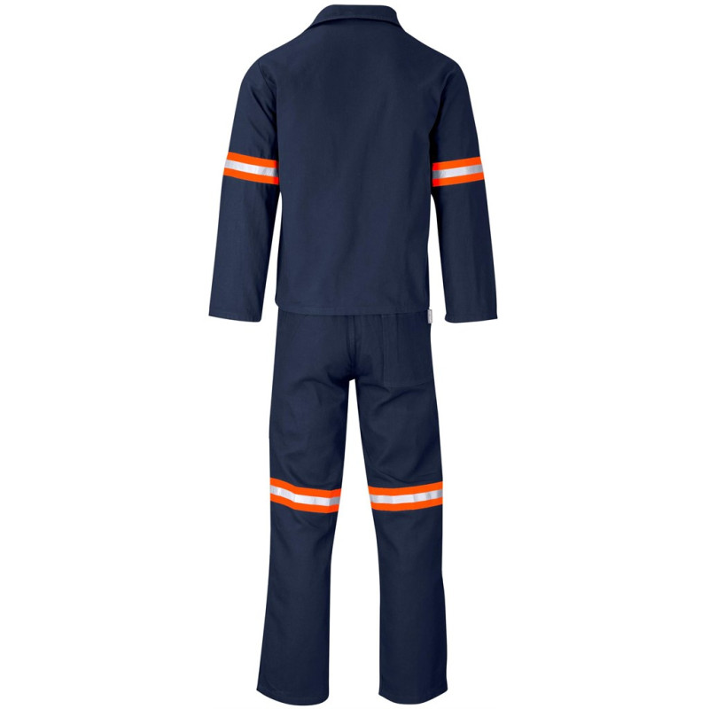 Technician 100% Cotton Conti Suit - Reflective Arms & Legs - Orange Tape