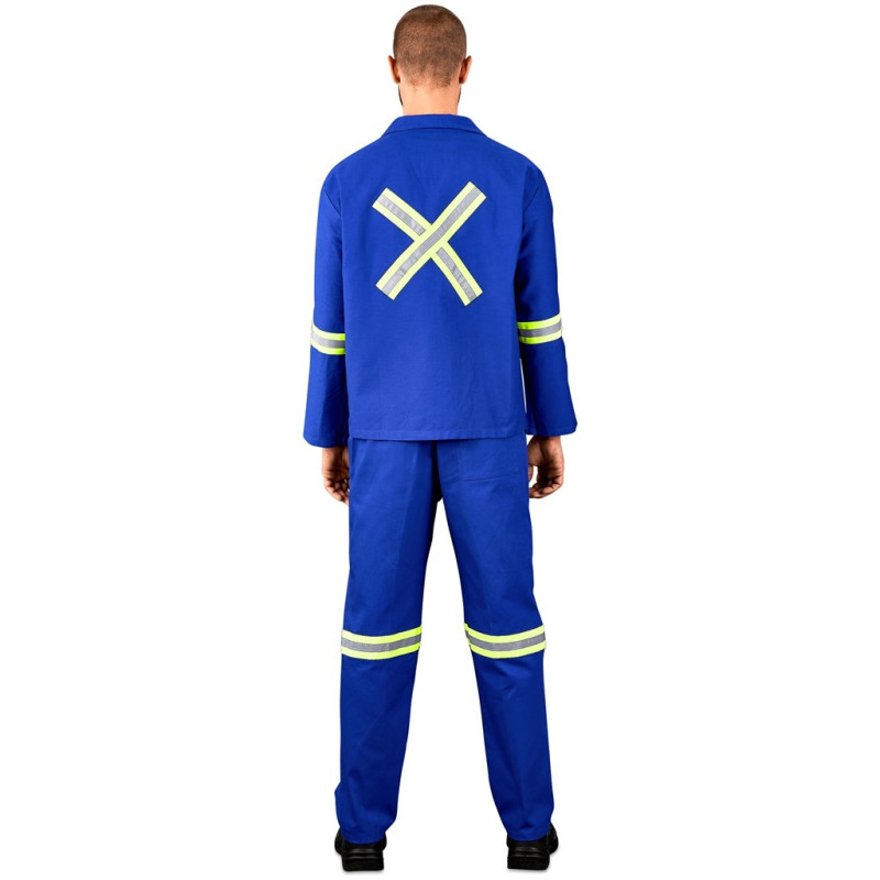 Technician 100% Cotton Conti Suit - Reflective Arms, Legs & Back - Yellow Tape