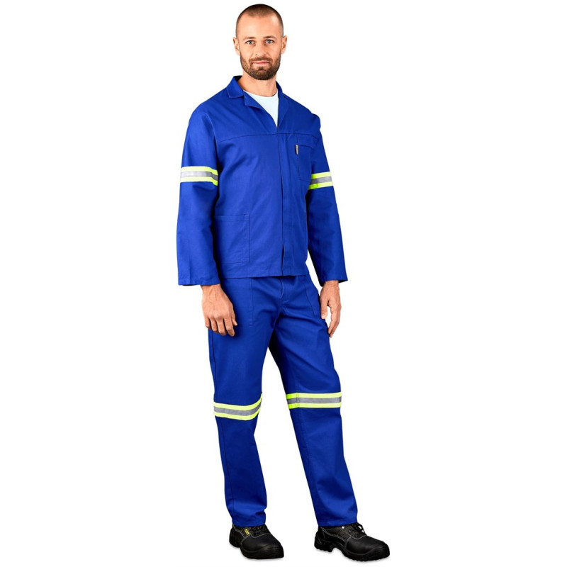 Technician 100% Cotton Conti Suit - Reflective Arms, Legs & Back - Yellow Tape