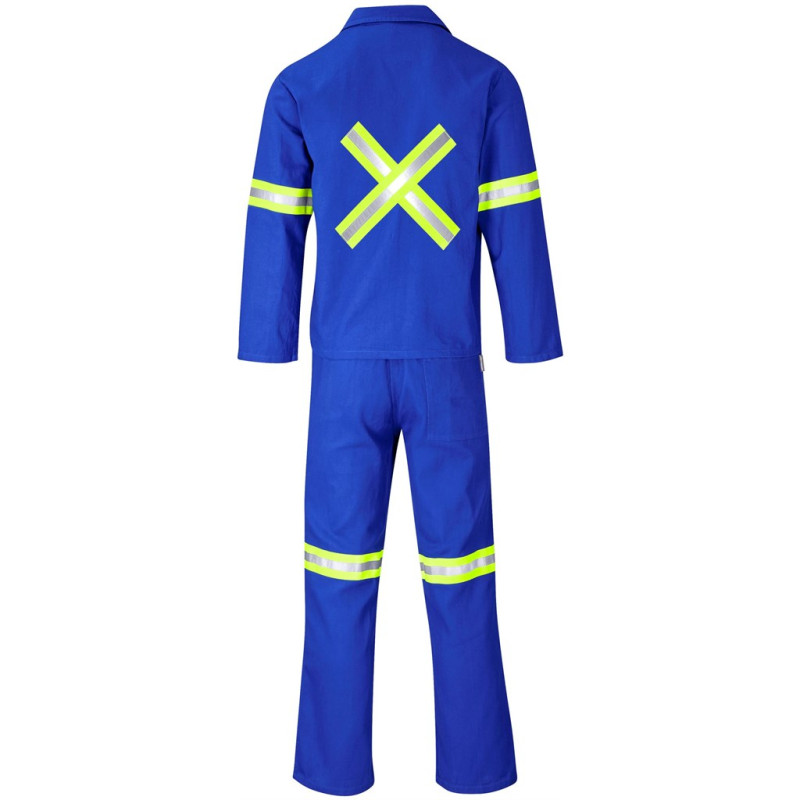 Technician 100% Cotton Conti Suit - Reflective Arms, Legs & Back - Yellow Tape