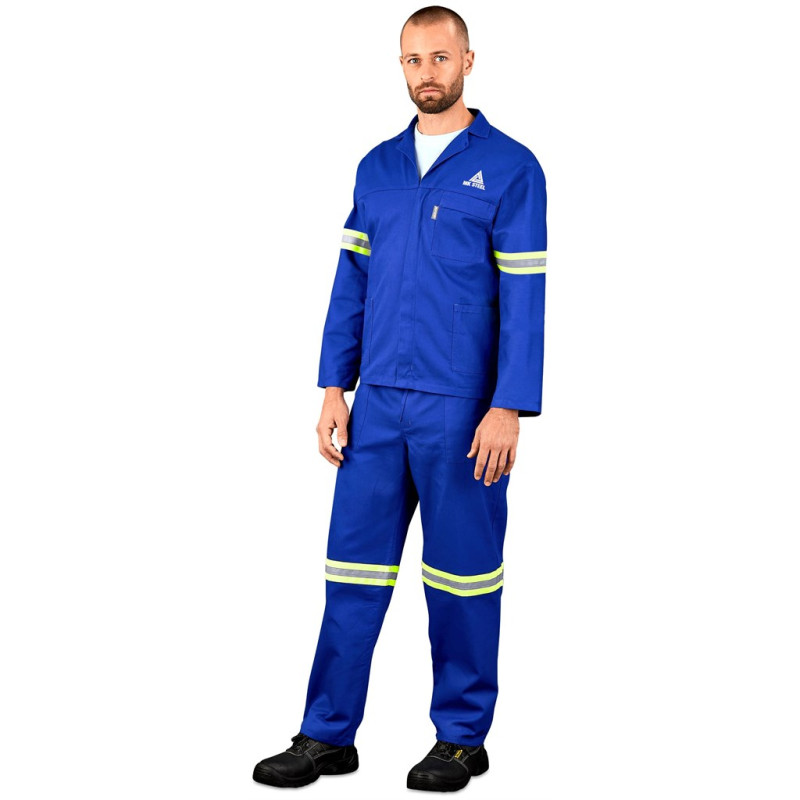 Technician 100% Cotton Conti Suit - Reflective Arms, Legs & Back - Yellow Tape